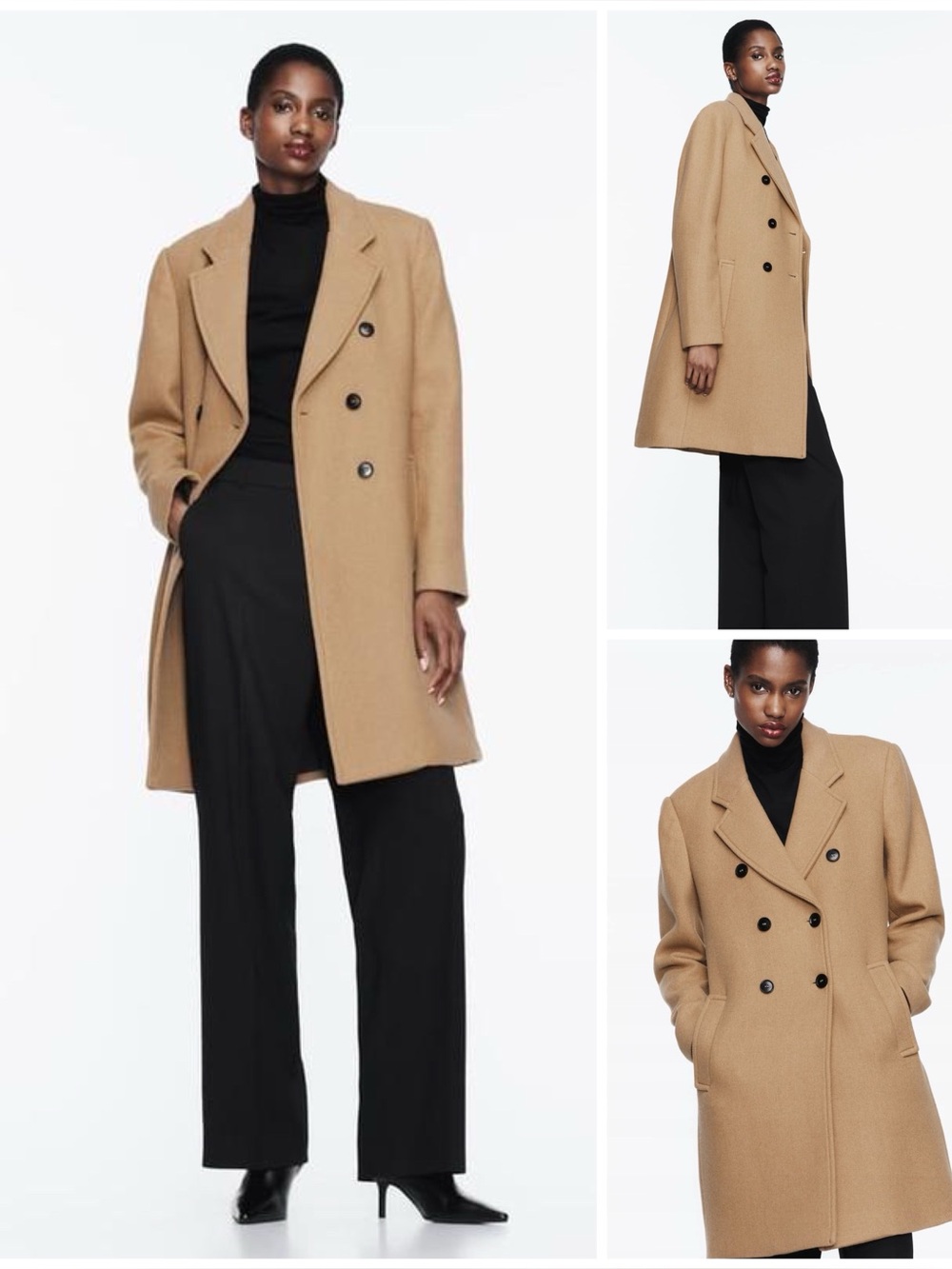 ZARA ~ Wool Blend Double-Breasted Coat